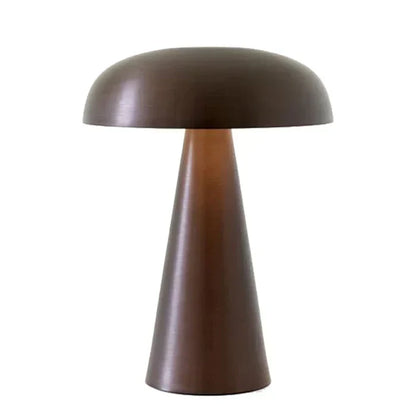 Rechargeable Mushroom Table Lamp with Touch Control & 3 Brightness Levels for Bedroom Nightstand Living Room Dining Room Office Desk Cordles