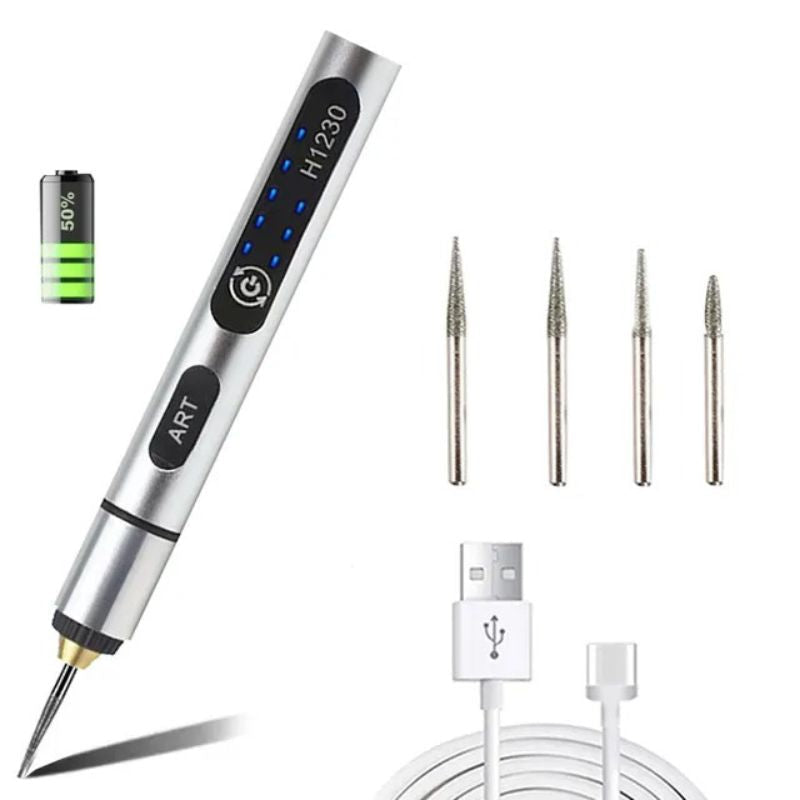 Cordless Rotary Engraver with 3-Speed LCD Control for Wood, Metal, Glass & DIY Craft Projects | Lightweight Precision Tool