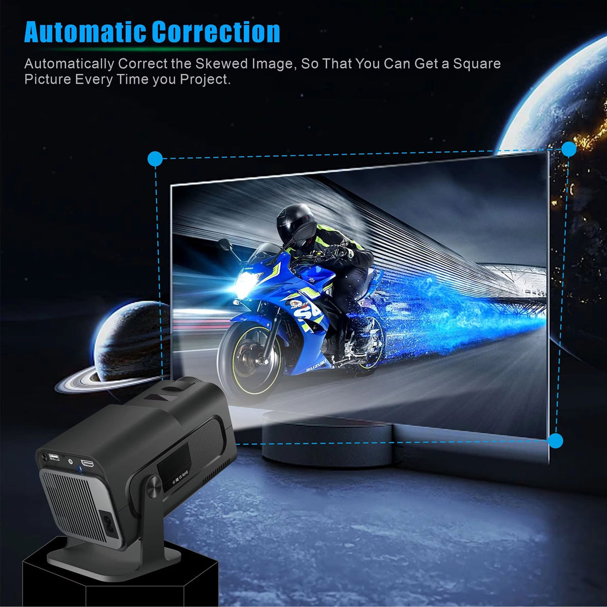 Portable Mini Projector 1080p Full HD Android WiFi LED Home Theater Up to 150 Inch Screen for Indoor Outdoor Movies Gaming