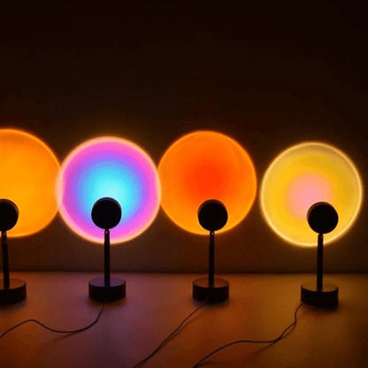 USB Rechargeable LED Mood Lamp with Remote Control 16 Color Settings Adjustable Angle Projection Light for Bedroom Office Nightstand Ambient