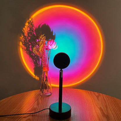 USB Rechargeable LED Mood Lamp with Remote Control 16 Color Settings Adjustable Angle Projection Light for Bedroom Office Nightstand Ambient