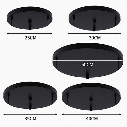 Ceiling Canopy Base for Hanging Lights – Round Metal Plate with Adjustable Wire & Multi-Hole Mounting for Kitchen Dining Room Bedroom Living