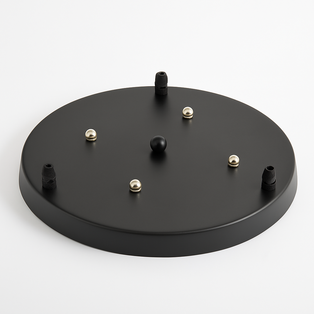 Ceiling Canopy Base for Hanging Lights – Round Metal Plate with Adjustable Wire & Multi-Hole Mounting for Kitchen Dining Room Bedroom Living