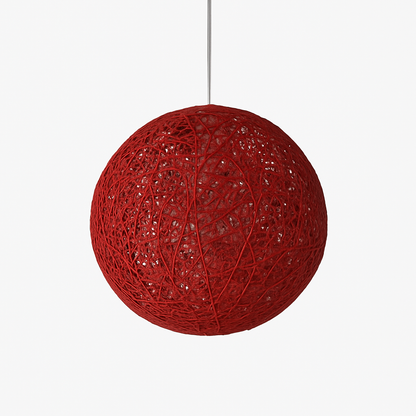 Woven Paper Globe Pendant Light with Adjustable Cord - Handcrafted Sphere Ceiling Fixture for Bedroom & Living Room