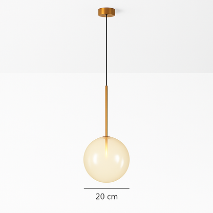 Glass Sphere Pendant Light | Modern Scandinavian Hanging Lamp for Dining Room, Bedroom, Cafe | G4 LED Compatible Ceiling Fixture