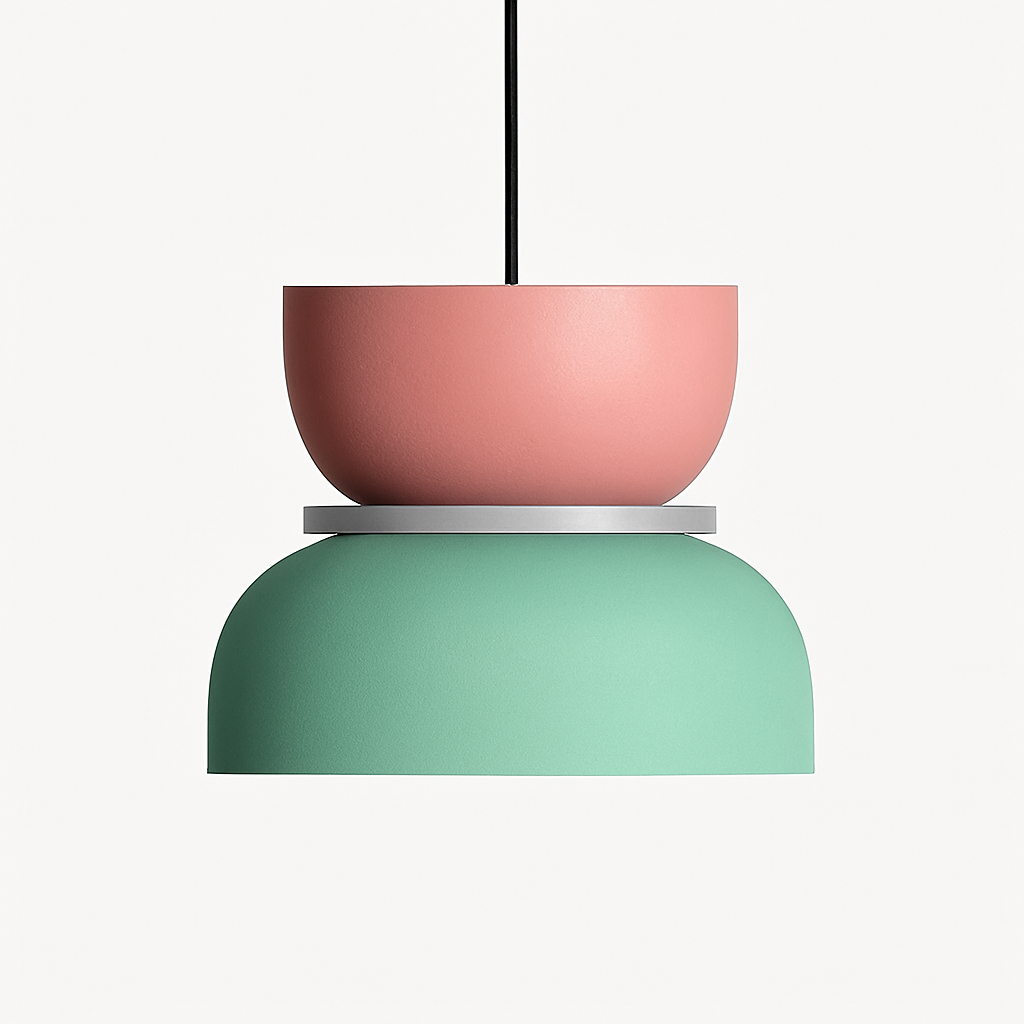 Metal Pendant Light with Sculptural Shade for Kitchen Island, Dining Room & Living Room – Modern Hanging Fixture, E27 Base