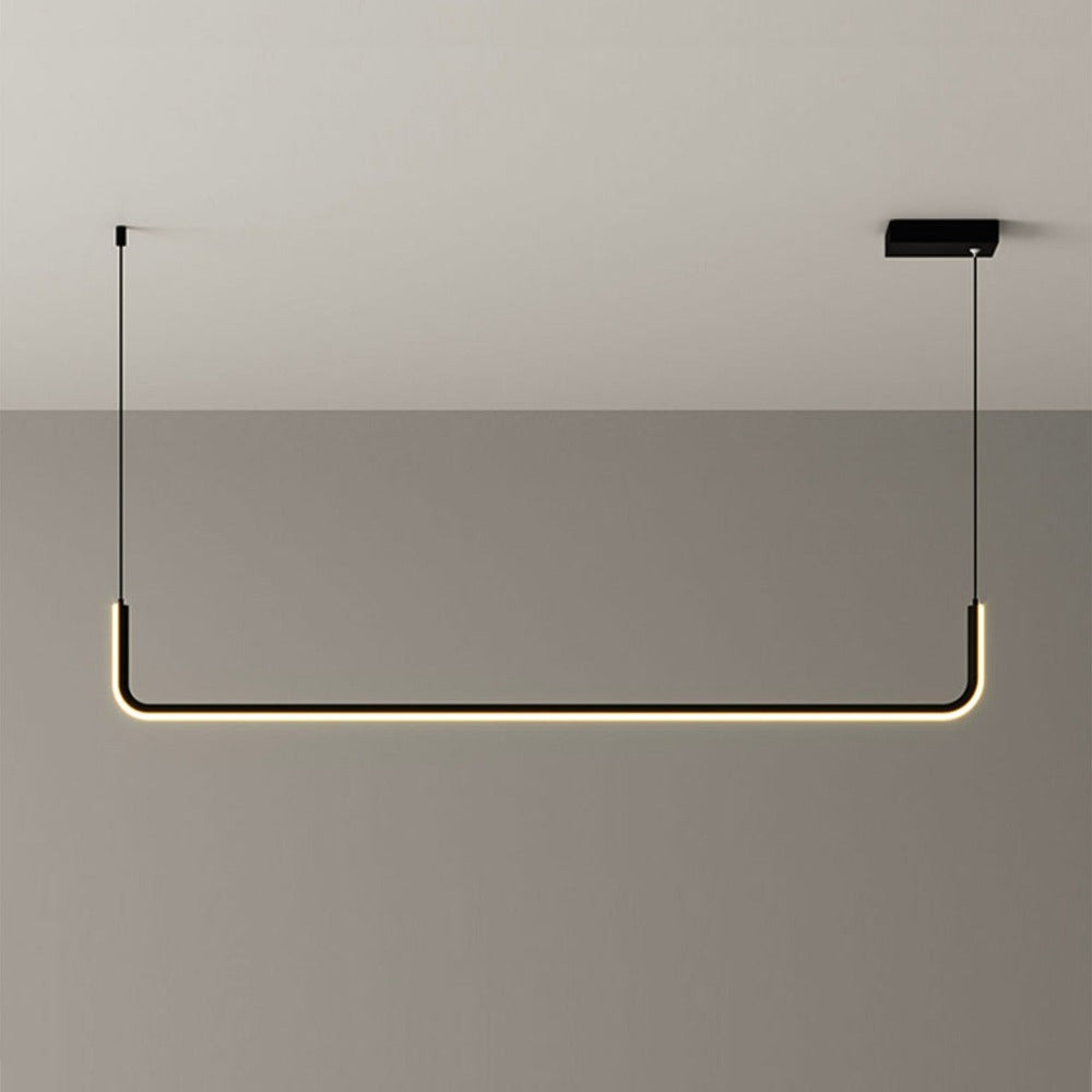 Modern Linear LED Pendant Light | Dimmable Aluminum Hanging Fixture for Dining Room, Kitchen Island & Office | Adjustable Brightness
