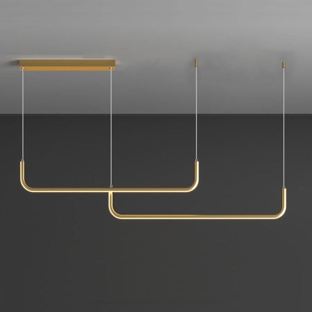 Modern Linear LED Pendant Light | Dimmable Aluminum Hanging Fixture for Dining Room, Kitchen Island & Office | Adjustable Brightness