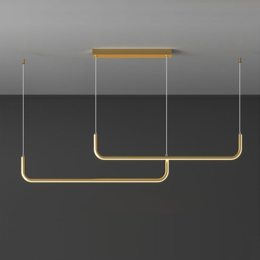 Modern Linear LED Pendant Light | Dimmable Aluminum Hanging Fixture for Dining Room, Kitchen Island & Office | Adjustable Brightness
