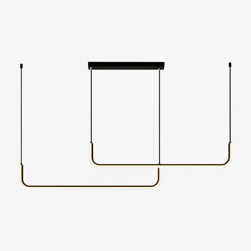 Modern Linear LED Pendant Light | Dimmable Aluminum Hanging Fixture for Dining Room, Kitchen Island & Office | Adjustable Brightness