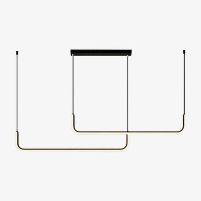 Modern Linear LED Pendant Light | Dimmable Aluminum Hanging Fixture for Dining Room, Kitchen Island & Office | Adjustable Brightness
