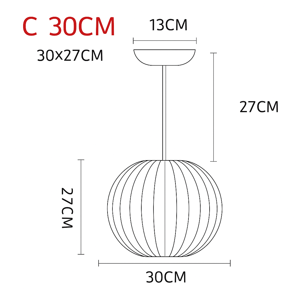 Japanese-Inspired Fabric Pendant Light — Soft Lantern Style Ceiling Fixture for Living Room, Bedroom & Dining