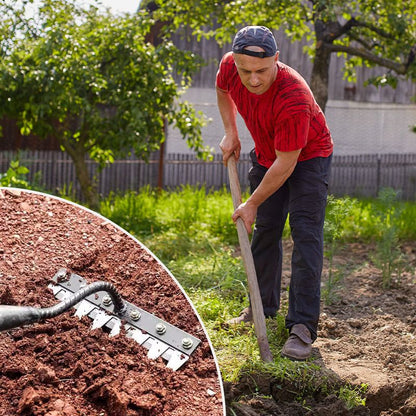 Interchangeable Garden Cultivator Head for Soil Prep & Weeding | Carbon Steel Attachment for Wood Handle, 4 Tine Configurations