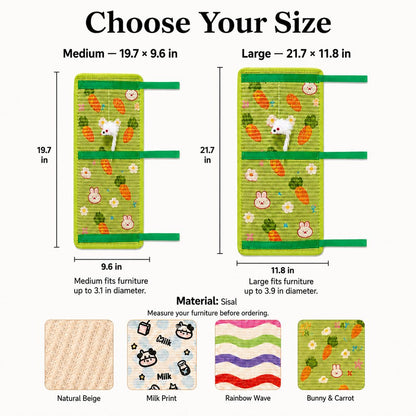 Ortekor Wrap-Around Sisal Cat Scratcher for Table Legs – Furniture Protector for Indoor Cats