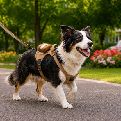 Ortekor Tactical Dog Harness with Storage Pouch for Daily Walks, Training & Hiking - Breathable Control Vest with Handle