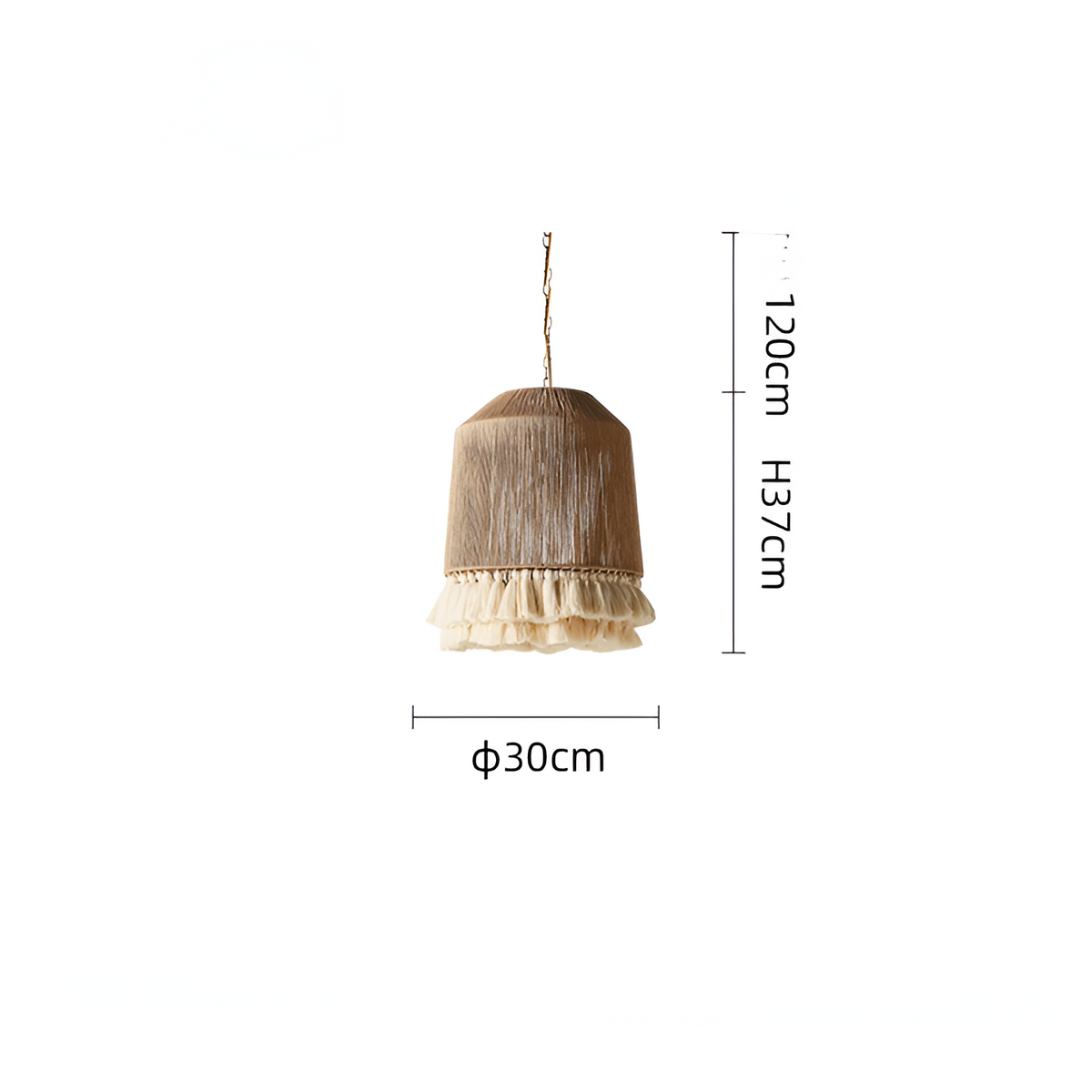Woven Natural Fiber Ceiling Light Fixture with Tassel Detail for Dining Room, Bedroom & Living Room | Handcrafted Bohemian Style