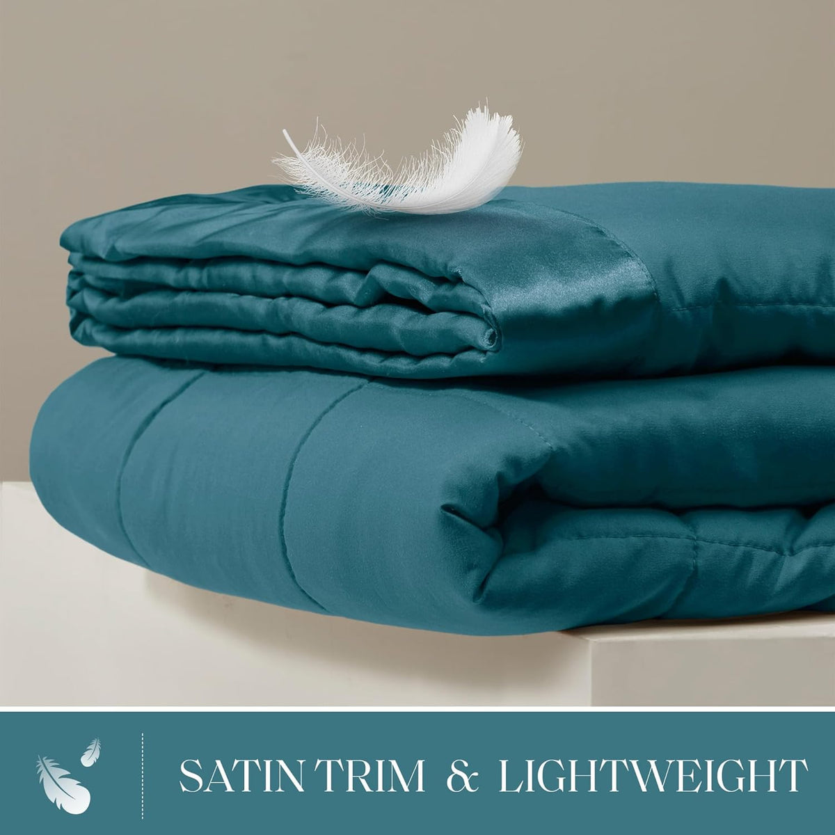 Windom Collection | Down Alternative Blanket with Moisture-Wicking Treatment | Lightweight & Soft Bed Cover for All Seasons, Satin Trim