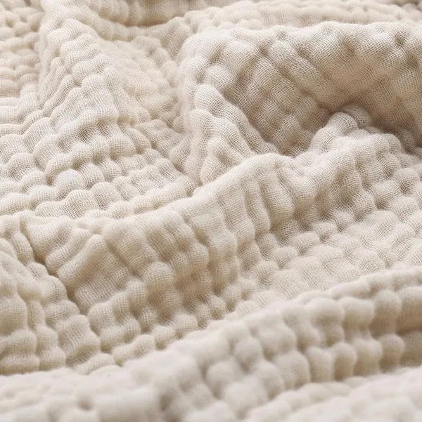 Soft Cotton Muslin Throw Blanket - Lightweight All-Season Comfort for Couch, Bed & Living Room - Hypoallergenic Breathable Fabric