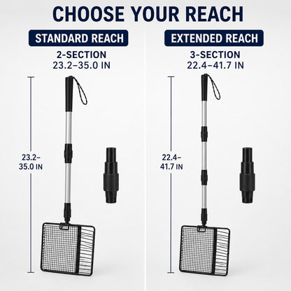 Ortekor Telescoping Cat Litter Scoop for Deep Litter Boxes – Long Handle Sifter for Less Bending