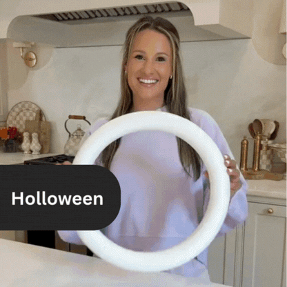 Frostwick Halloween Wreath - Fabric LED Decoration, Spooky Ambiance