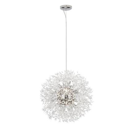 Starburst Crystal Chandelier 31.5 Inch Metal Brass Chrome Adjustable Height Dining Room Entryway Ceiling Light Fixture with G9 Sockets