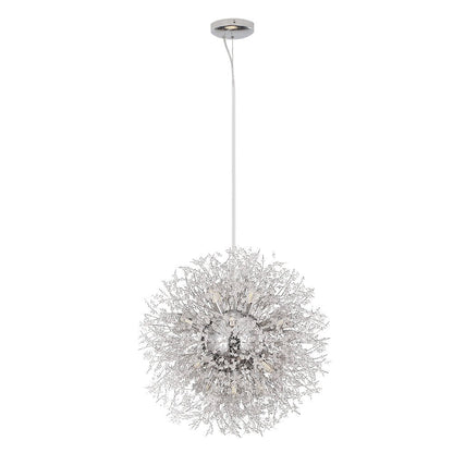 Starburst Crystal Chandelier 31.5 Inch Metal Brass Chrome Adjustable Height Dining Room Entryway Ceiling Light Fixture with G9 Sockets