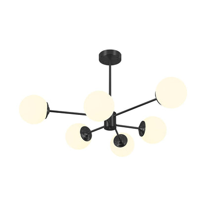 Multi-Globe Pendant Light with Adjustable Height 35 in Wide Opal Glass Ceiling Fixture for Dining Room Kitchen Island Living Room Dimmable H