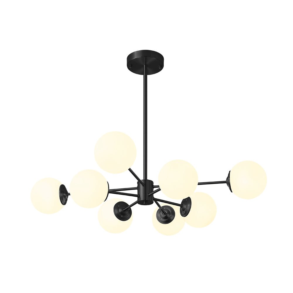 Multi-Globe Pendant Light with Adjustable Height 35 in Wide Opal Glass Ceiling Fixture for Dining Room Kitchen Island Living Room Dimmable H