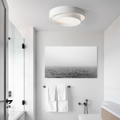 LED Flush Mount Ceiling Light 15 inch Round Metal Low Profile Fixture for Bedrooms Living Rooms Kitchens 1260 Lumens Energy Efficient Contem