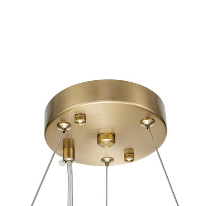 Six-Light Hanging Fixture with Faceted Crystals & Metal Frame for Dining Rooms, Entryways & Living Spaces – Adjustable Height, E14 Base, Gla