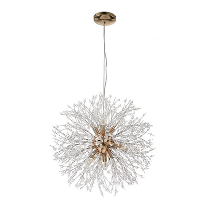 Mid-Century Starburst Fixture Gold Metal 24-Inch Multi-Bulb Adjustable Height G9 Socket for Kitchen Island Dining Living Room Foyer Statemen