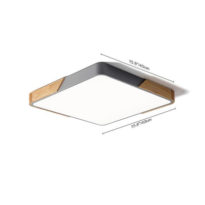 Flush-Mount LED Ceiling Light with Adjustable Brightness & Color Temperature – Modern Rectangular Fixture for Kitchen, Office, Bedroom &