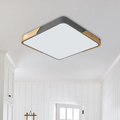 Flush-Mount LED Ceiling Light with Adjustable Brightness & Color Temperature – Modern Rectangular Fixture for Kitchen, Office, Bedroom &