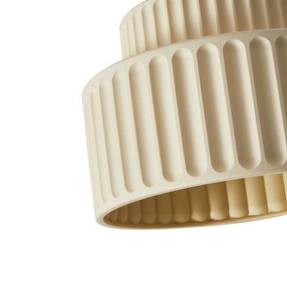 Dimmable Flush Mount Ceiling Light for Bedroom Living Room Ribbed Resin 9 in Scandinavian Japanese Inspired Soft Ambient Overhead Lighting L
