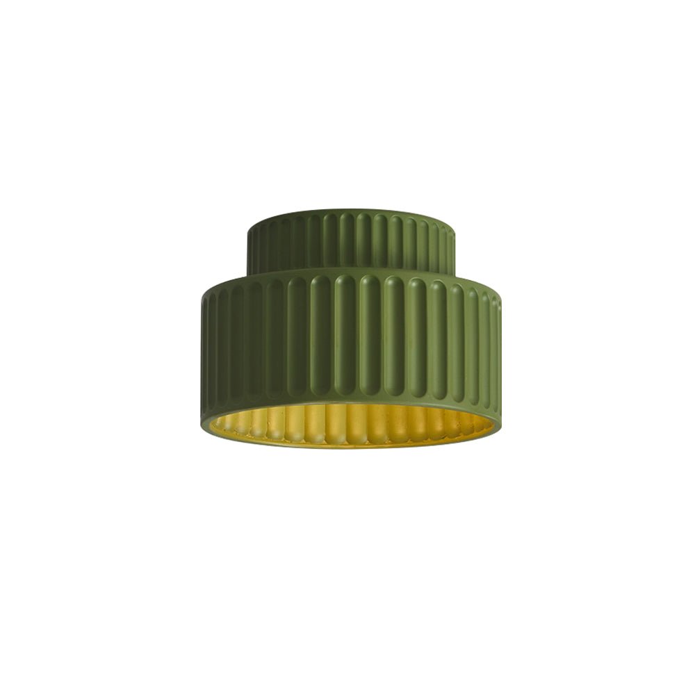Dimmable Flush Mount Ceiling Light for Bedroom Living Room Ribbed Resin 9 in Scandinavian Japanese Inspired Soft Ambient Overhead Lighting L
