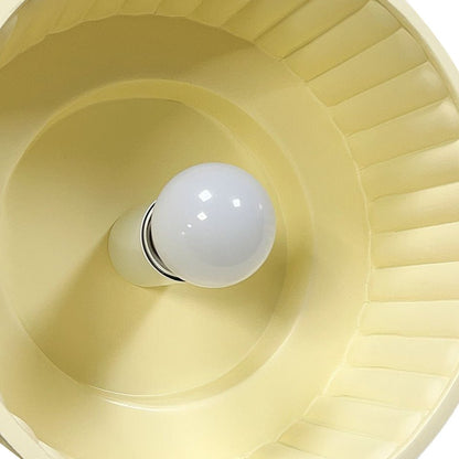 Dimmable Flush Mount Ceiling Light for Bedroom Living Room Ribbed Resin 9 in Scandinavian Japanese Inspired Soft Ambient Overhead Lighting L