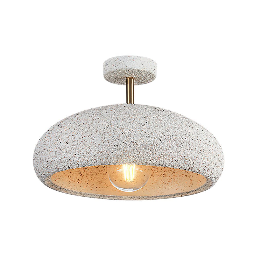 Semi-Flush Mount Dome Light Fixture 14 in Textured Metal Dimmable Overhead Lighting for Bedroom Living Room Kitchen Hallway Low Ceiling Nord