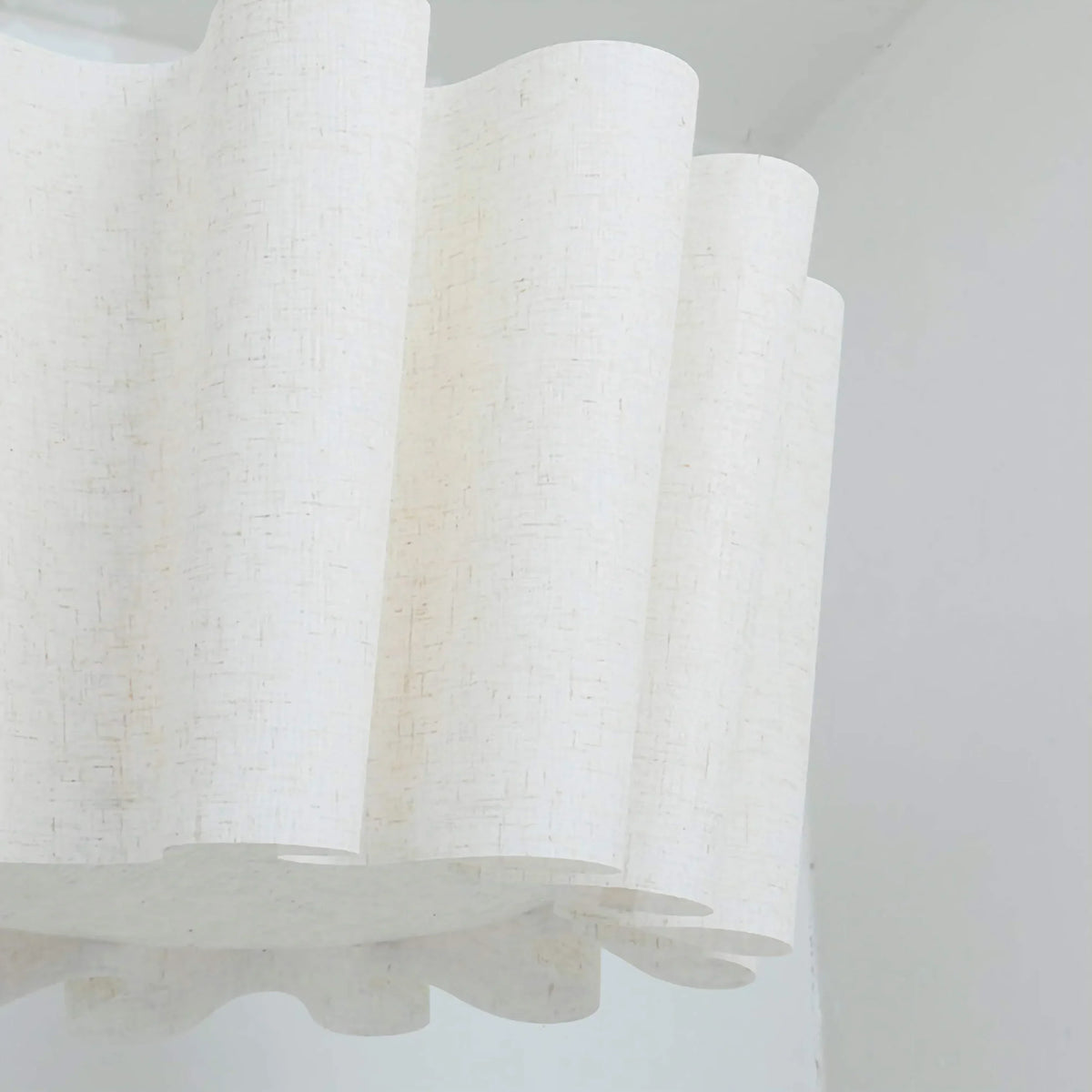 Fabric Drum Pendant Light 16-Inch White Taupe Hanging Fixture E27 Socket Contemporary Dining Room Bedroom Suspended Ceiling Lamp Soft Diffus