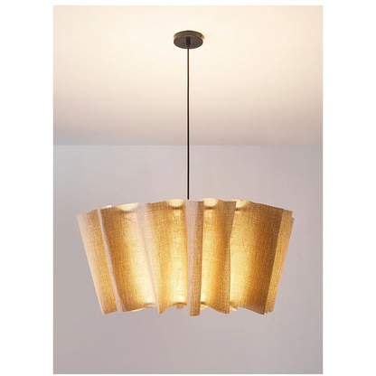 Fabric Drum Pendant Light 16-Inch White Taupe Hanging Fixture E27 Socket Contemporary Dining Room Bedroom Suspended Ceiling Lamp Soft Diffus