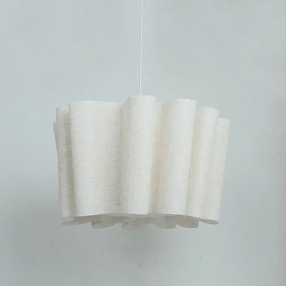 Fabric Drum Pendant Light 16-Inch White Taupe Hanging Fixture E27 Socket Contemporary Dining Room Bedroom Suspended Ceiling Lamp Soft Diffus