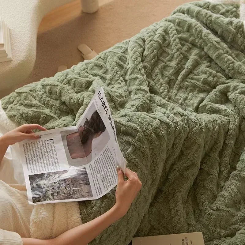 Reversible Sherpa Fleece Throw Blanket – Plush Double-Sided Winter Bedding for Couch, Bed & Sofa