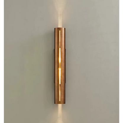 Copper Sconce Bronze Finish 14 in Vertical Slit Warm White Up Down Lighting for Hallways Bedrooms Contemporary Modern Indoor Metal Fixture