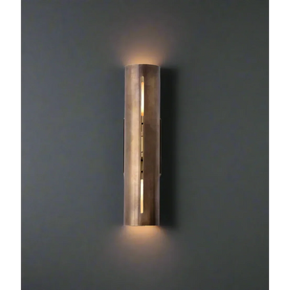 Copper Sconce Bronze Finish 14 in Vertical Slit Warm White Up Down Lighting for Hallways Bedrooms Contemporary Modern Indoor Metal Fixture