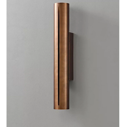 Copper Sconce Bronze Finish 14 in Vertical Slit Warm White Up Down Lighting for Hallways Bedrooms Contemporary Modern Indoor Metal Fixture