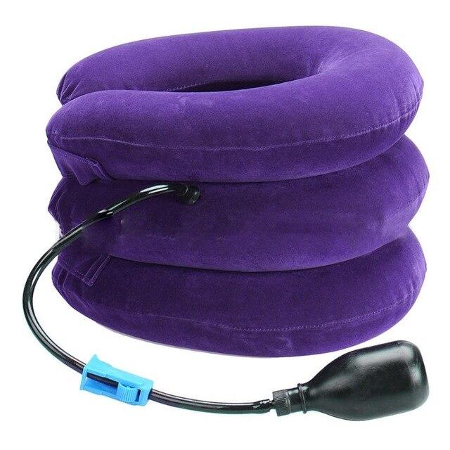 Inflatable Neck Support Pillow for Pain Relief & Cervical Alignment – Adjustable Air Traction Device for Home Use, Portable