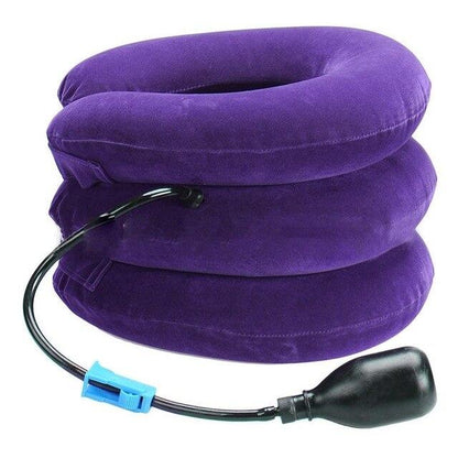 Inflatable Neck Support Pillow for Pain Relief & Cervical Alignment – Adjustable Air Traction Device for Home Use, Portable