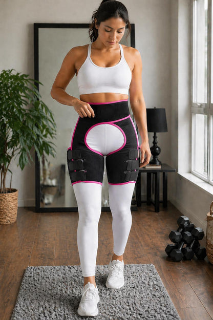 Adjustable Compression Wrap with Leg Straps for Waist and Upper Thigh Stabilization | Support Brace for Gym, Fitness, Recovery and Everyday