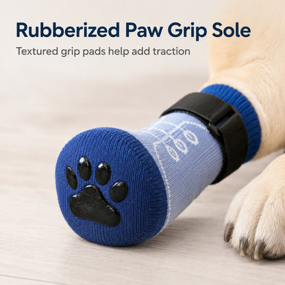 Ortekor French Bulldog Non-Slip Socks for Tile & Hardwood Floors - Helps Reduce Back-Leg Slipping, 4-Pack