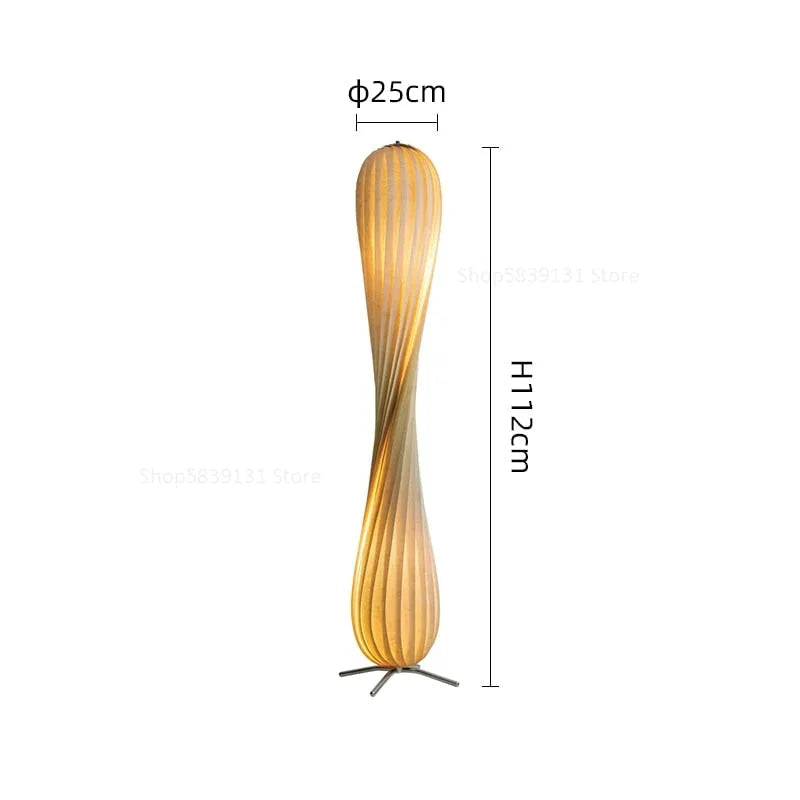 Twisted Wood Standing Lamp Natural Birch 47 in Sculptural LED Light for Bedroom Living Room Modern Minimalist Ambient Lighting