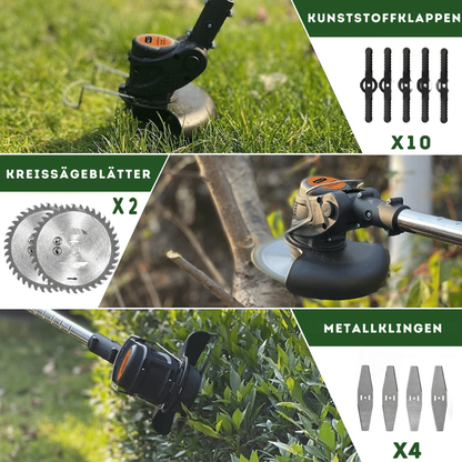 Cordless String Trimmer 3-in-1 21V Lithium-Ion Grass Edger Lawn Tool with 6-Inch Cutting Path for Yard Work & Garden Maintenance